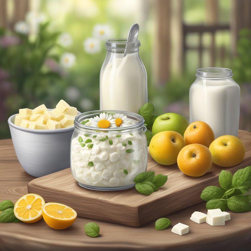 an image of daisy cottage cheese in a serving jar with other foods